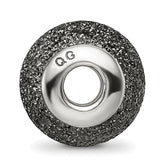 Sterling Silver 925 Hollow Grey Laser Cut Bead with Rhodium Finish